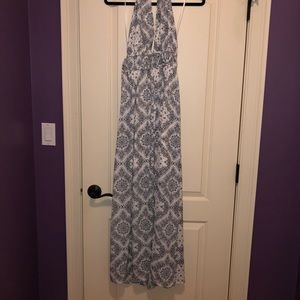 Aqua halter top maxi dress